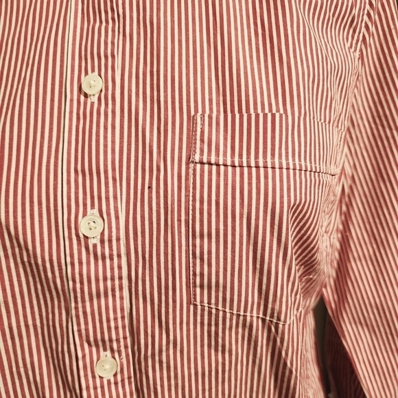 J. CREW Re-Imagined Classic Red White Striped Button Shirt Women's Small S EUC - Picture 5 of 9